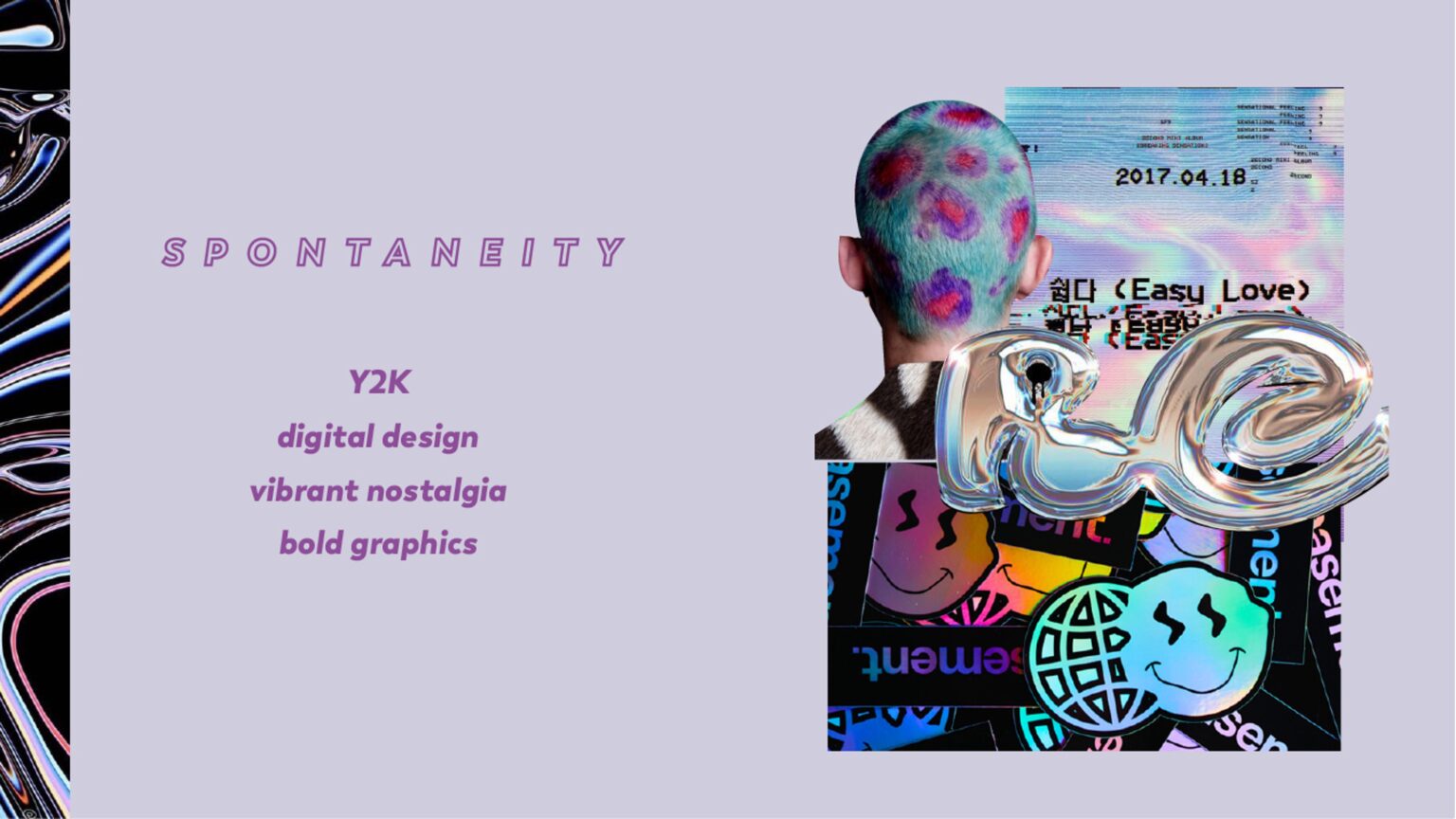 Spontaneity trends: Y2K, digital design, vibrant nostalgia, bold graphics